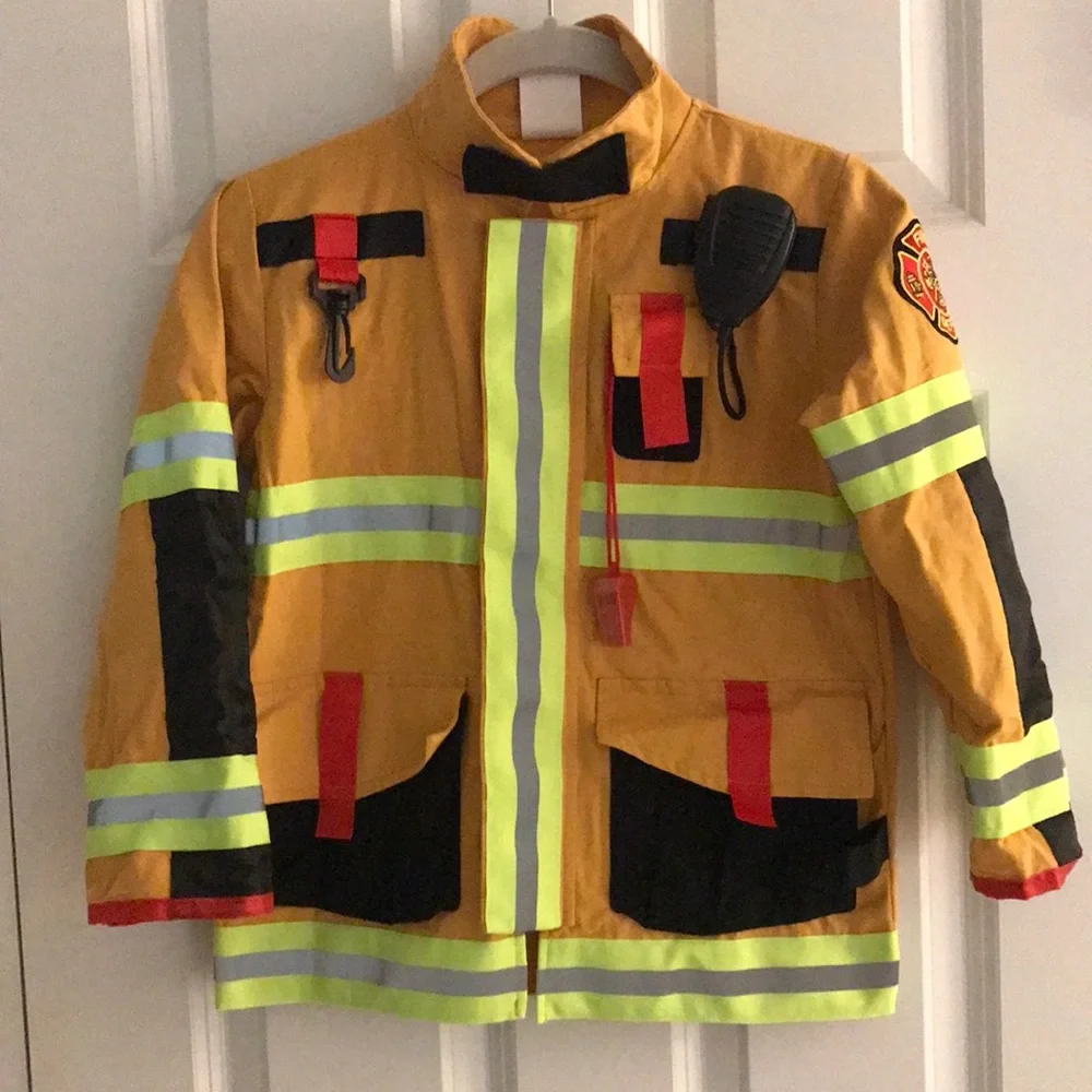 Teetotal Fireman Costume Jacket w/ Microphone & Matching Pants Halloween 7 to 8